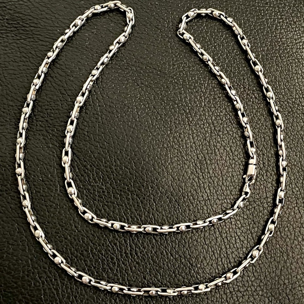 Unique .925 Sterling silver slider bead link necklace chain